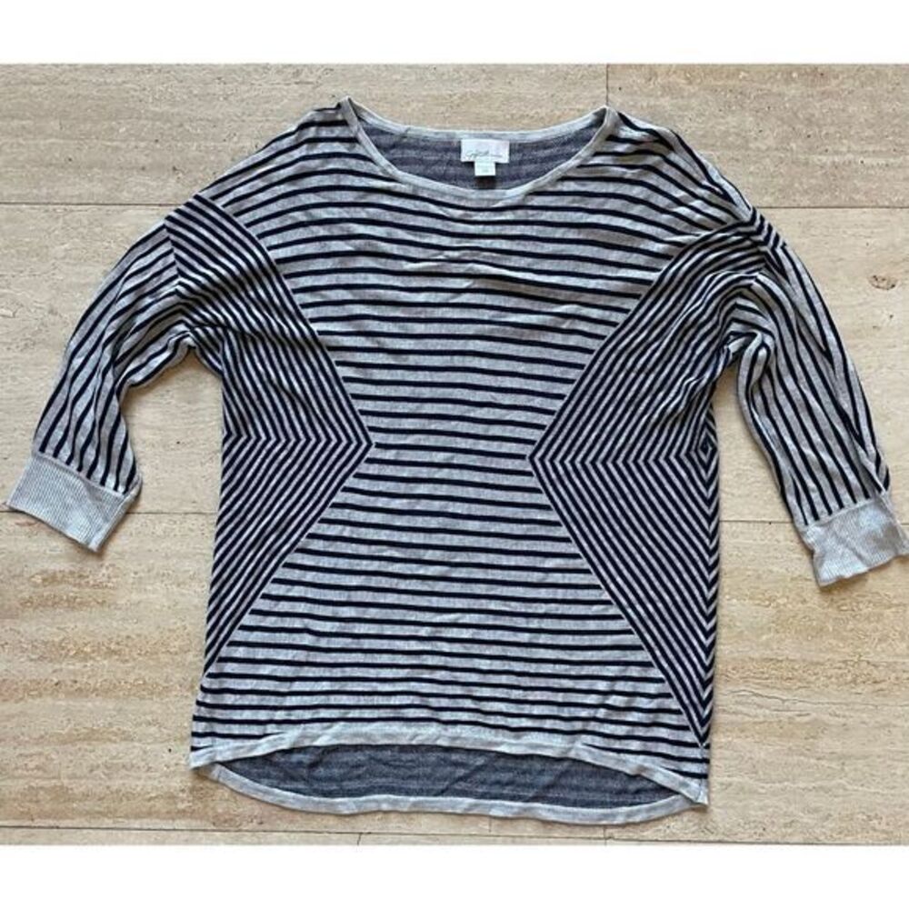 Jaclyn‎ Smith Collection Striped Pattern 3/4 Sleeve Casual Top M/M